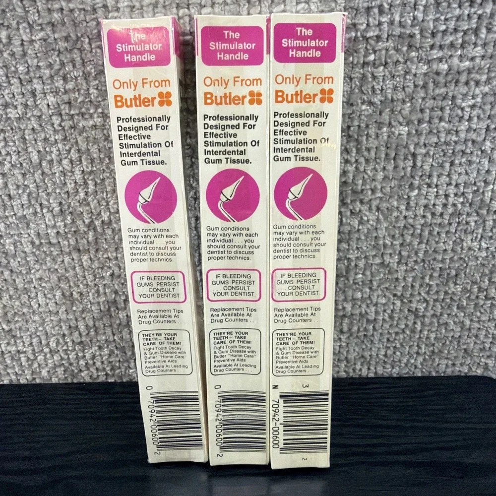 3 Vintage Gold Tone Dental Gum Stimulator #600 John O Butler Co Chicago SEALED‎